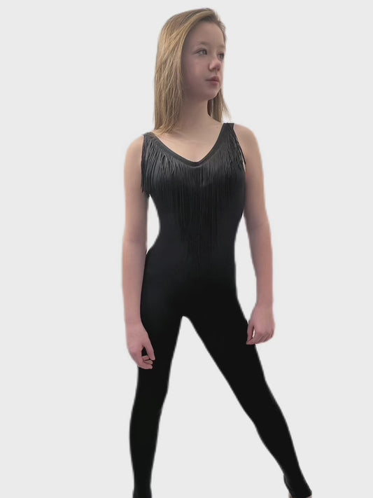 FRINGE V NECK CATSUIT